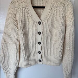 Everlane Women's Cream Button-Up Cardigan